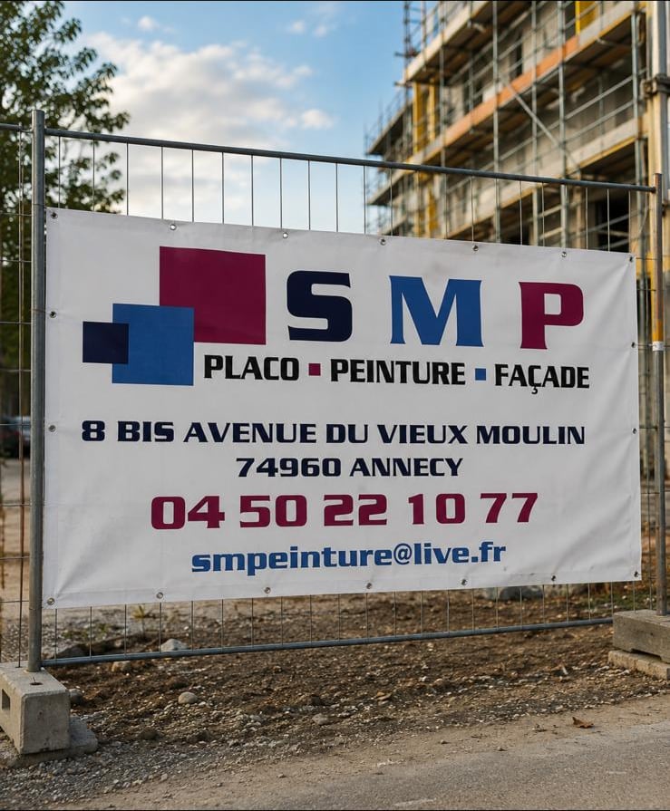 Bâche publicitaire personnalisée pour un chantier