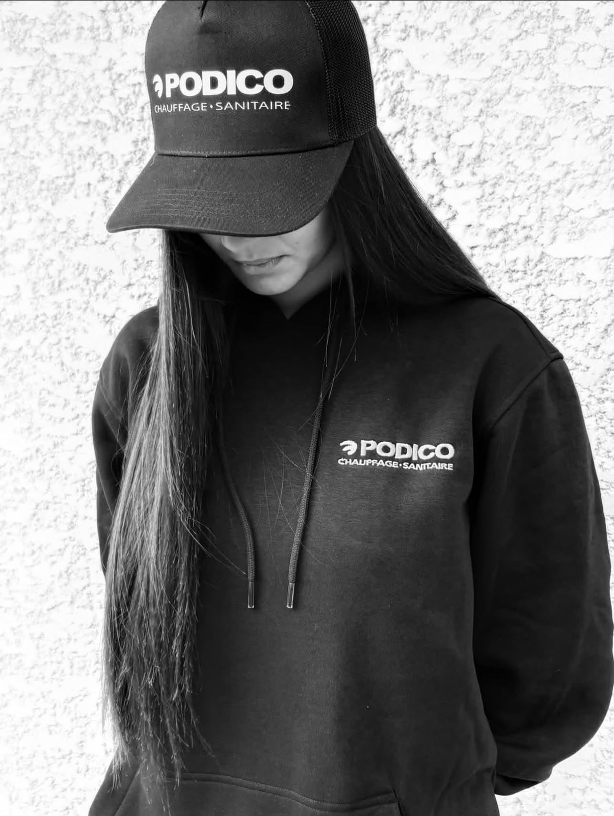Casquette et sweat à capuche brodés pour un chauffagiste