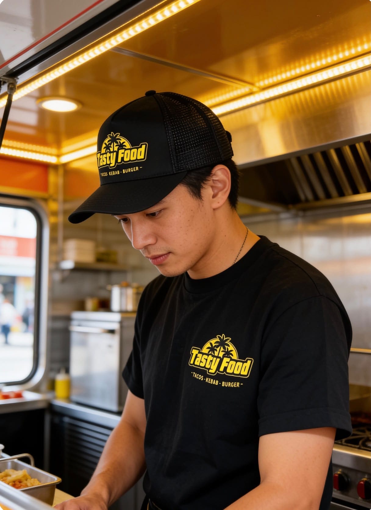 Casquette et t-shirt personnalisés pour un food truck